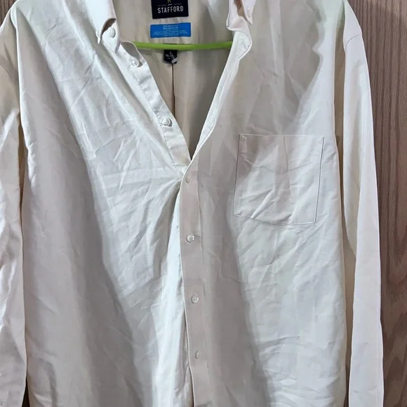 Stafford Men's Button-Down Shirt in Cream - Picture 2 of 5